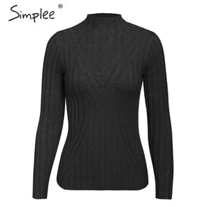 Simplee winter knitted women pullover sweater Long sleeve top turtleneck female sweater Chic ladies casual bestmatch jumper 2019